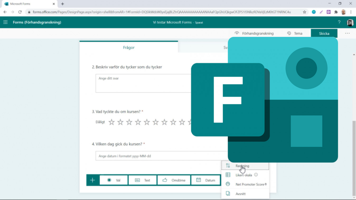 Microsoft Forms M365 Utbildning Online